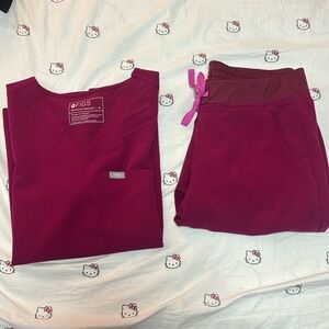Figs M Catarina & MP Zamora joggers in Dark Magenta